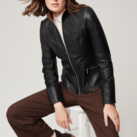Overland Black Katie Lambskin Leather Jacket - Retailed for $949 - Out of Stock - Picture 2 of 15